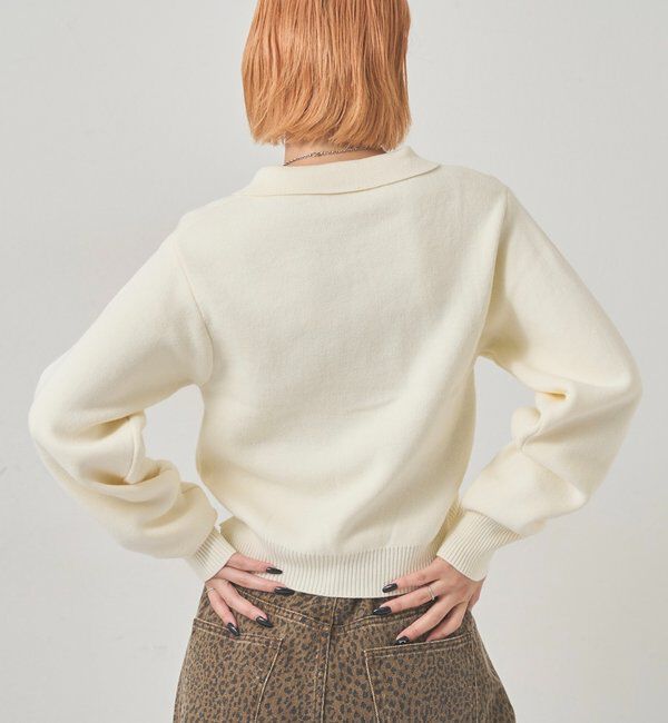  「【EC限定カラーあり】襟付きニットカーデ」|カーディガン|