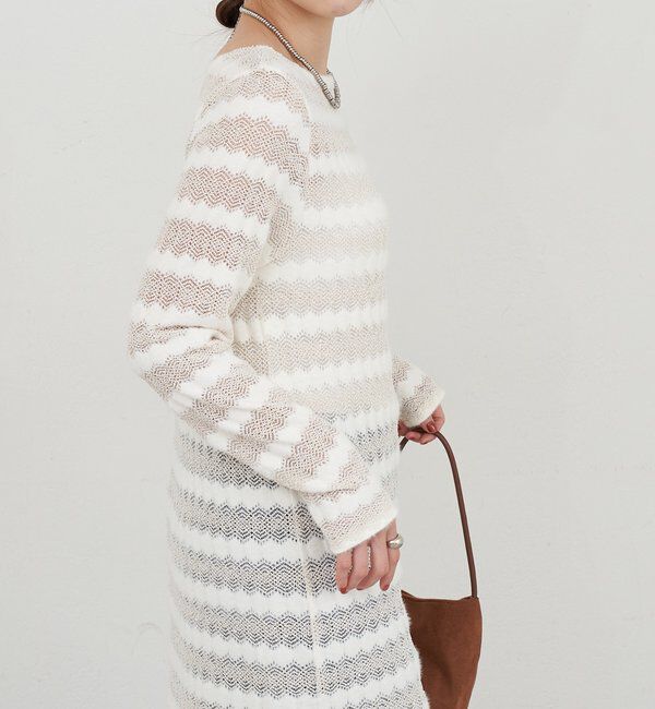  「透かし編みニットワンピース」|ワンピース|