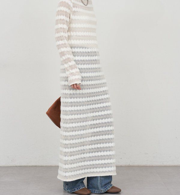  「透かし編みニットワンピース」|ワンピース|