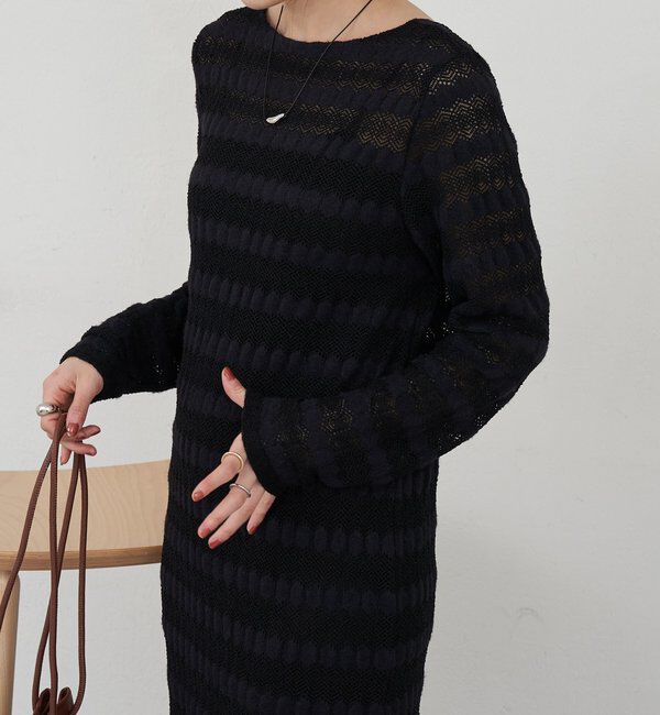  「透かし編みニットワンピース」|ワンピース|