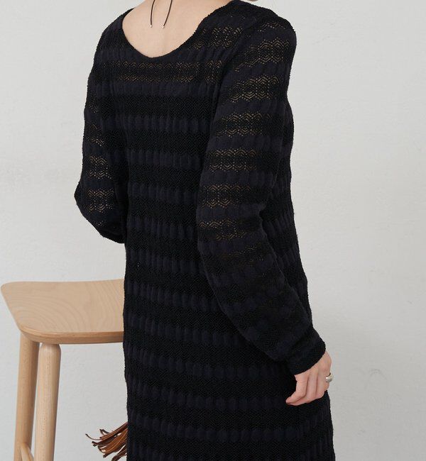  「透かし編みニットワンピース」|ワンピース|