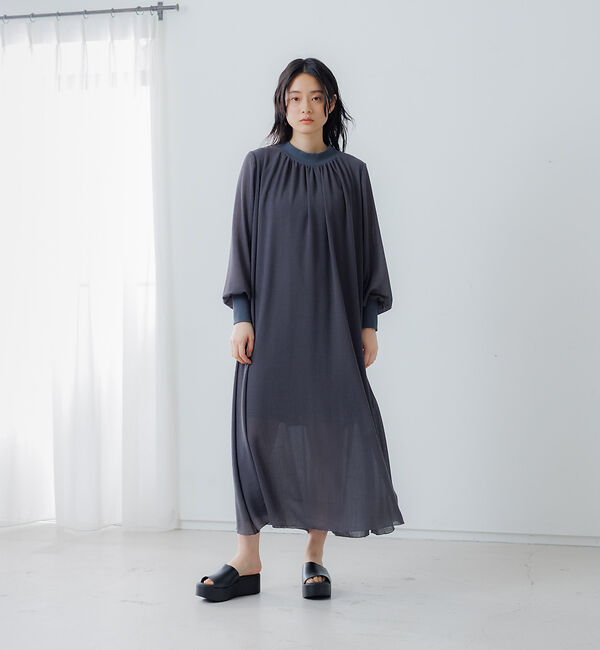collex「楊柳ワンピース」|ワンピース|チャコールグレー