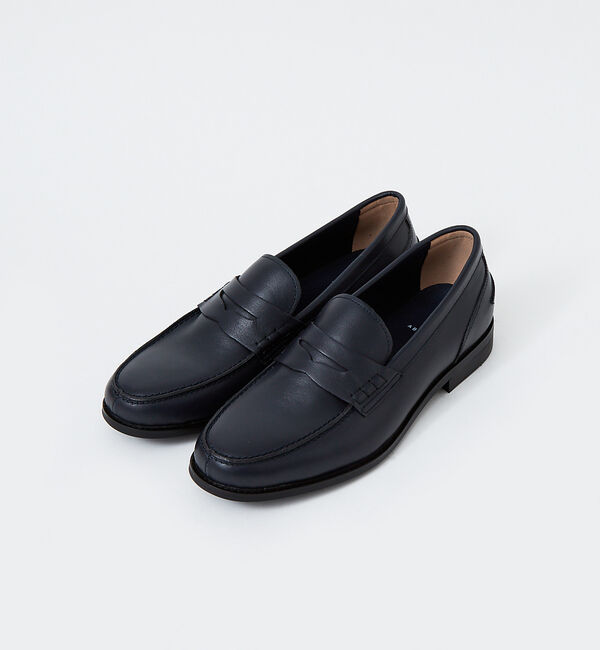 ABAHOUSE「レザー フレンチ ローファー」|ローファー|ネイビー