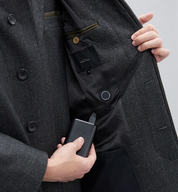 ABAHOUSE「【ヒーター搭載】3Dダウンファブリック ステンカラーコート」|ステンカラーコート|