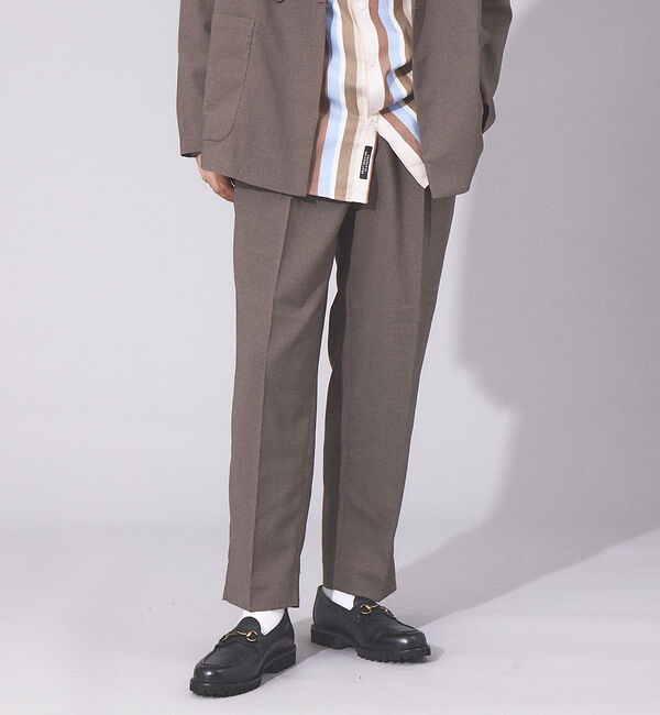 ABAHOUSE「【セットアップ対応】ライトウェイト ワンタック イージー ワイドパンツ」|その他|モカ