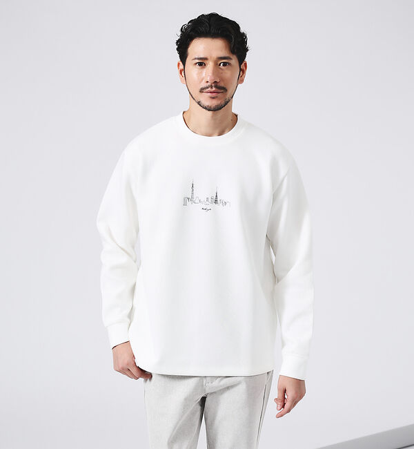 ABAHOUSE「【CITY】シルキーダンボール 刺繍 プルオーバー / スウェット」|スウェット・ジャージ|ホワイト