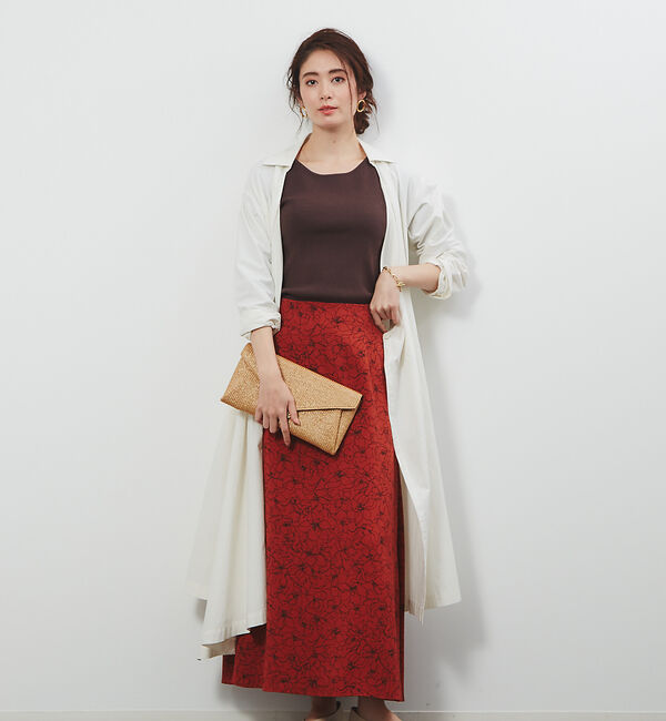 Rouge vif「ウエストリボンアシメトリーコート」|その他|ホワイト