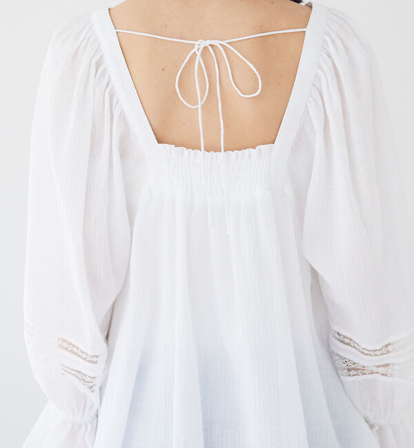 Rouge vif「スクエアカラーパフスリーブブラウス」|シャツ・ブラウス|