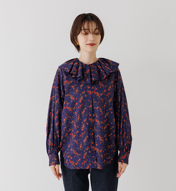 Rouge vif「フラワープリントフリルブラウス」|シャツ・ブラウス|