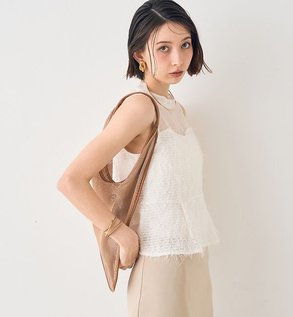 Rouge vif「【一部店舗限定】シアーミックスペプラムブラウス」|シャツ・ブラウス|