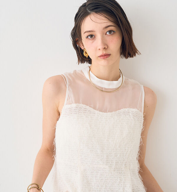 Rouge vif「【一部店舗限定】シアーミックスペプラムブラウス」|シャツ・ブラウス|