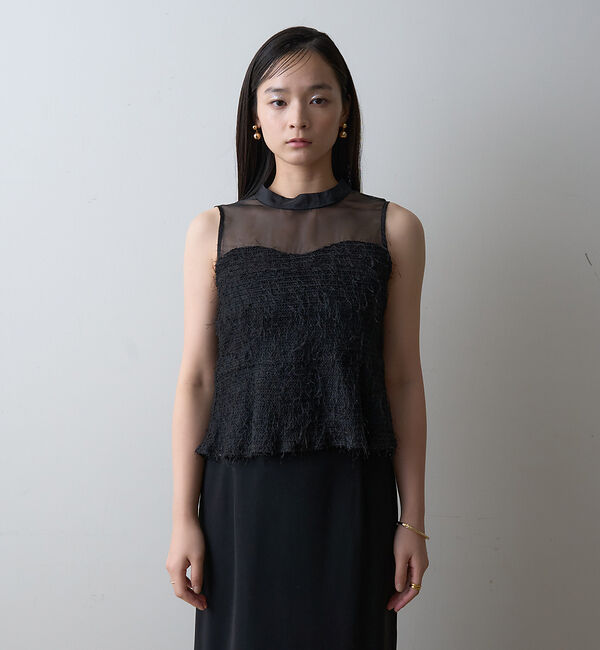 Rouge vif「【一部店舗限定】シアーミックスペプラムブラウス」|シャツ・ブラウス|