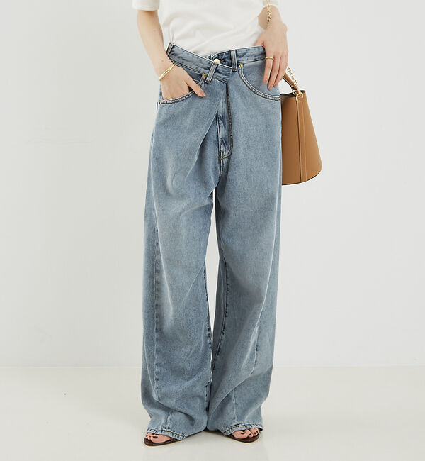The Store by C' 「【DARKPARK】INES FOLD OVER TENCEL DENIM AS」|デニム|ライトブルー