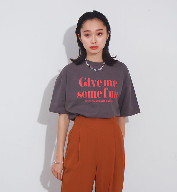 NOMINE「オリジナルロゴプリントTシャツ」|Tシャツ・カットソー|チャコールグレー