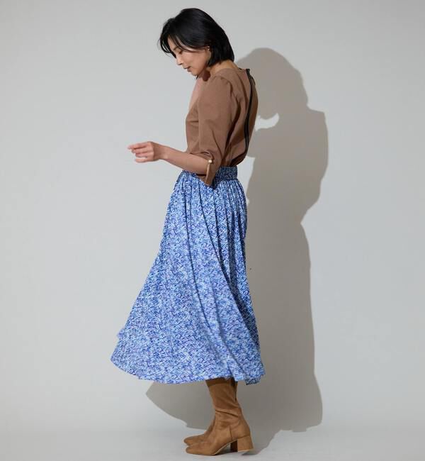 TIARA「カラースパングルプリントギャザーフレアスカート」|スカート|