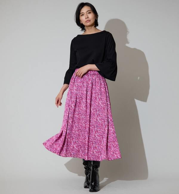 TIARA「カラースパングルプリントギャザーフレアスカート」|スカート|