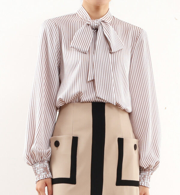 TIARA「ボウタイブラウス」|シャツ・ブラウス|ベージュ