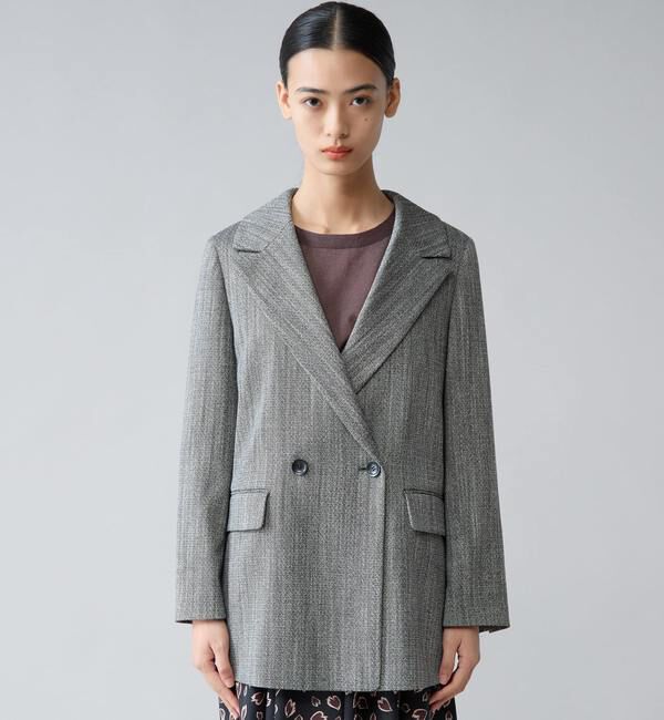 TIARA「ヘリンボンピークドジャケット」|テーラードジャケット|ブラック