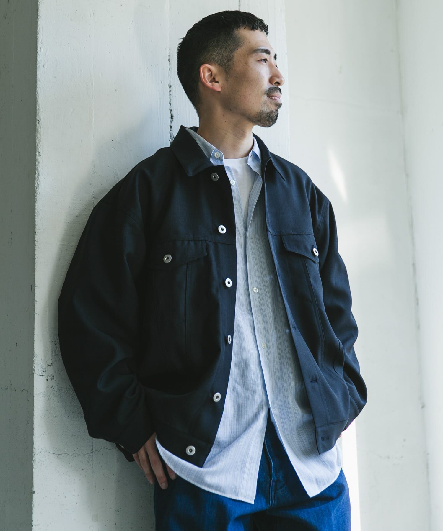 URBAN RESEARCH DOORS「『吸水速乾』セオアルファトラッカージャケット」|ノーカラーコート|