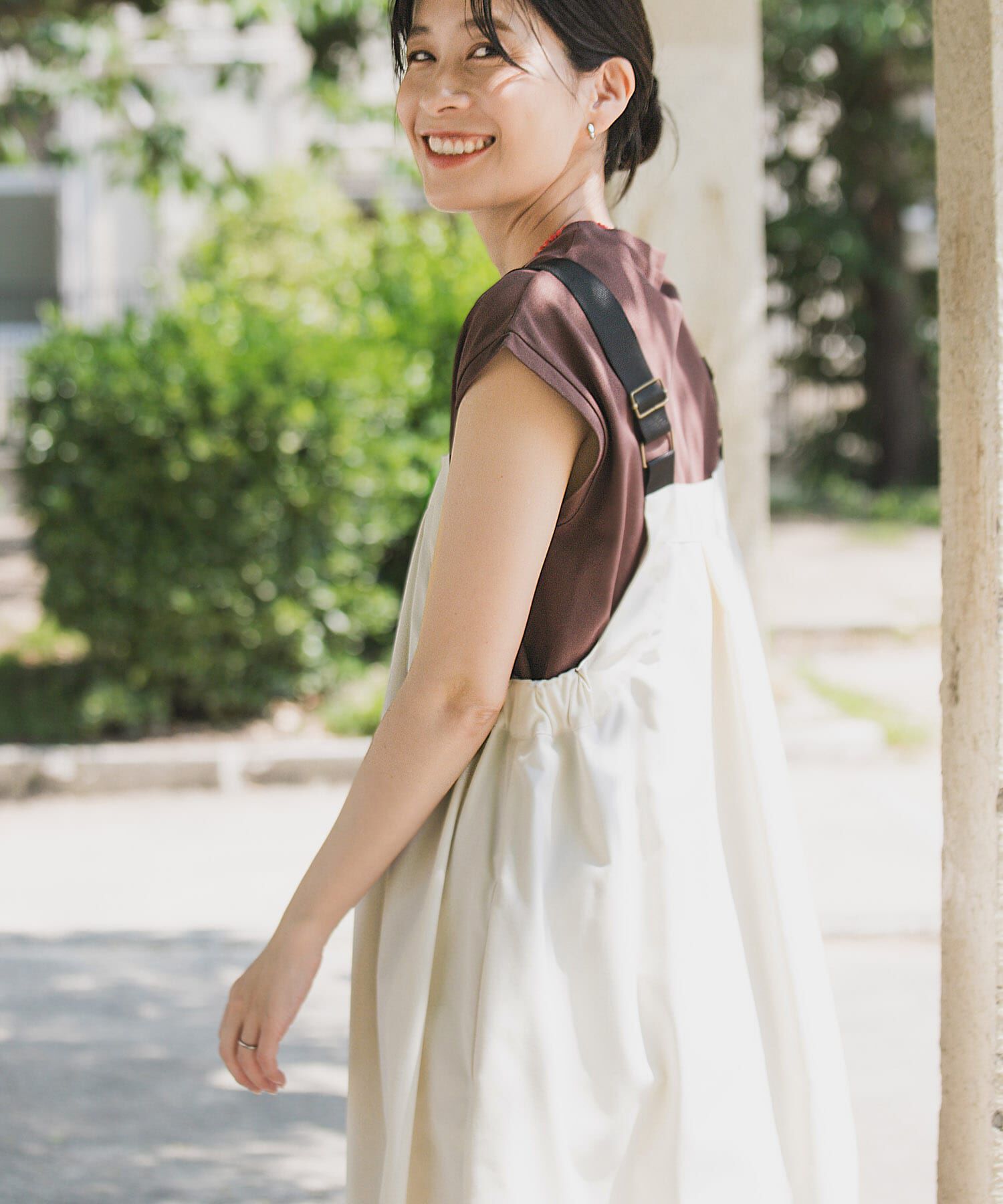 URBAN RESEARCH DOORS「『WEB/一部店舗限定カラー』『UR TECH POLIsh POLI』ワークジャンスカ」|ワンピース|