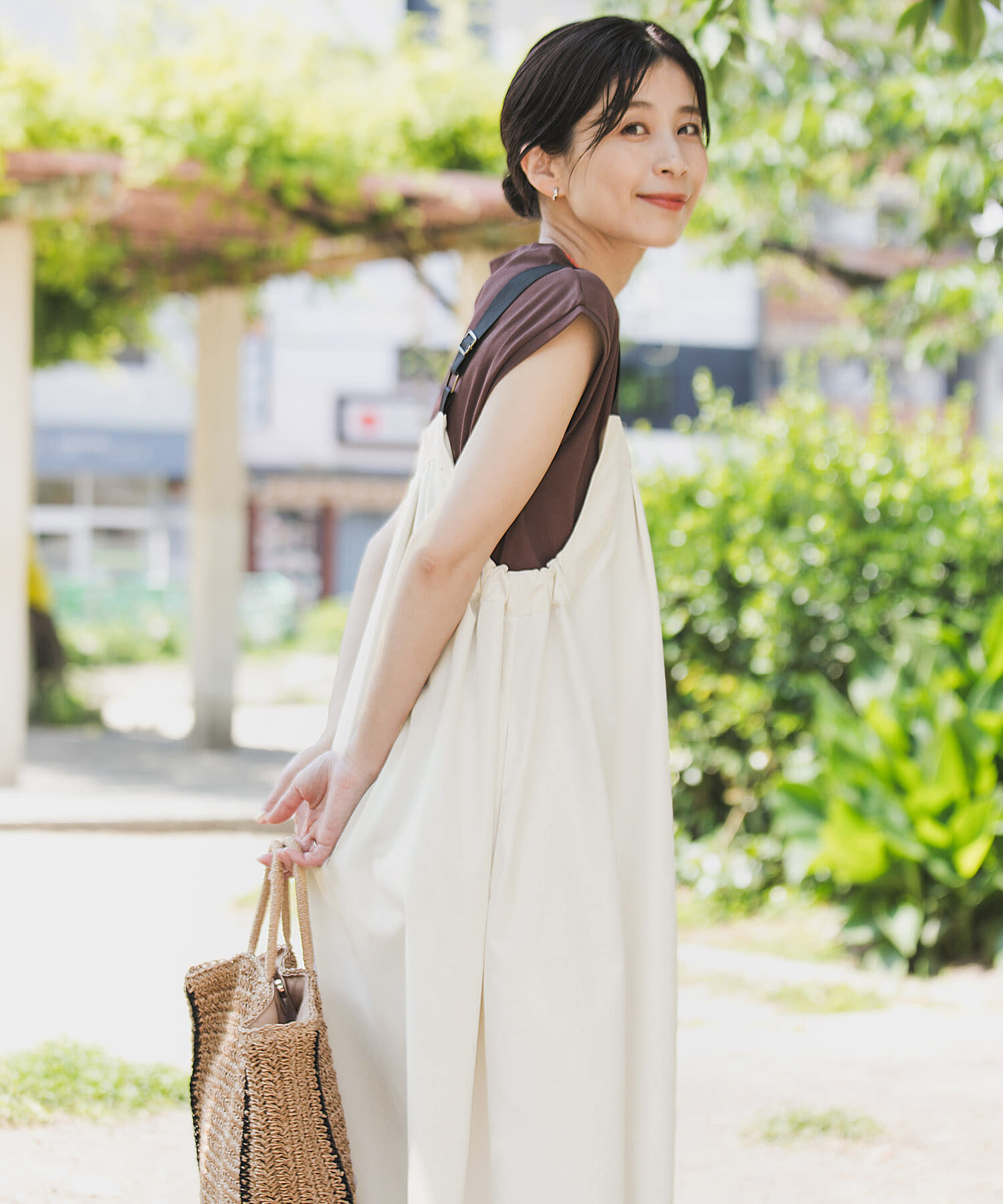 URBAN RESEARCH DOORS「『WEB/一部店舗限定カラー』『UR TECH POLIsh POLI』ワークジャンスカ」|ワンピース|