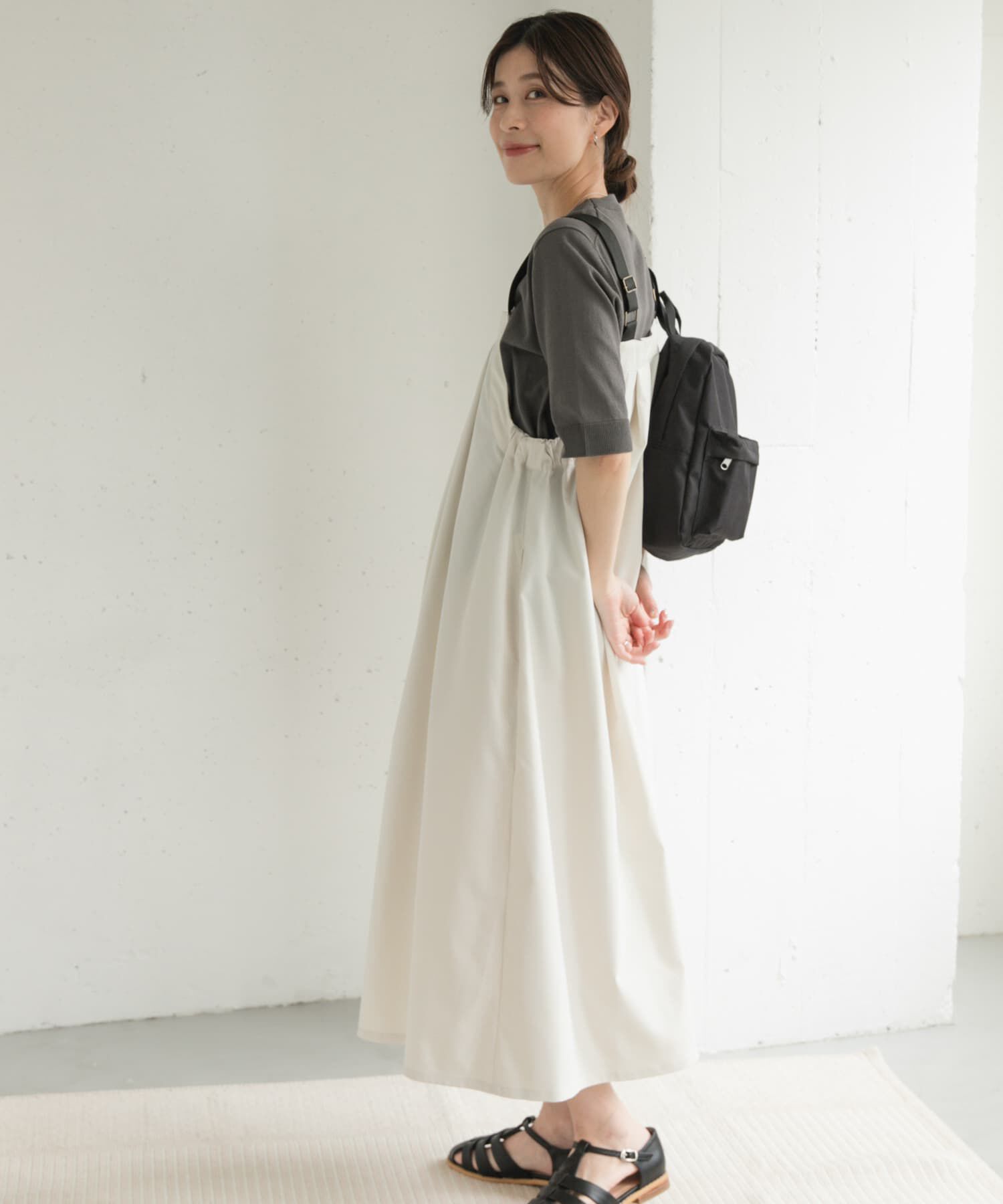 URBAN RESEARCH DOORS「『WEB/一部店舗限定カラー』『UR TECH POLIsh POLI』ワークジャンスカ」|ワンピース|