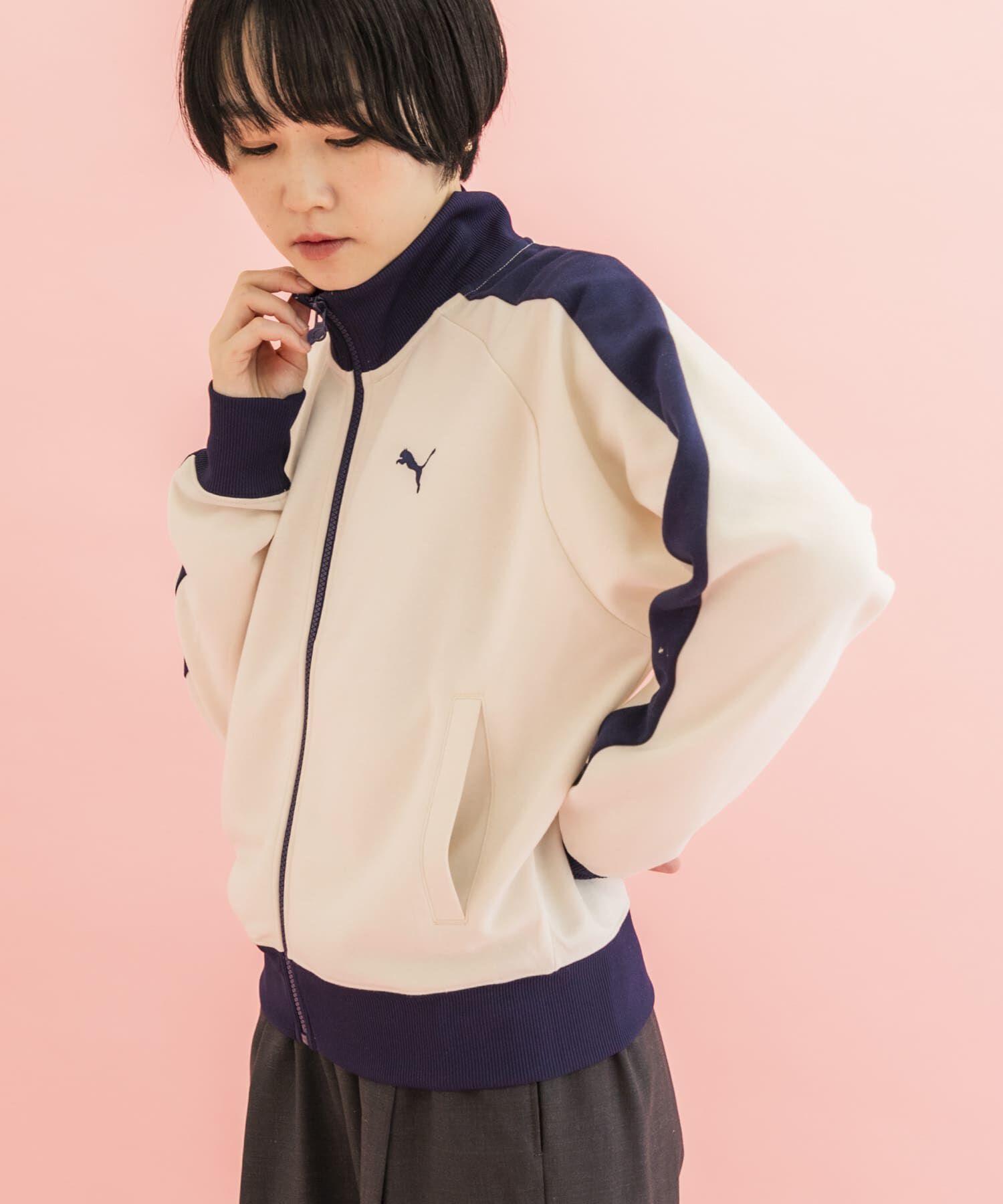 URBAN RESEARCH DOORS「『別注』PUMA&times;DOORS　T7 TRACK JACKET」|ノーカラーコート|