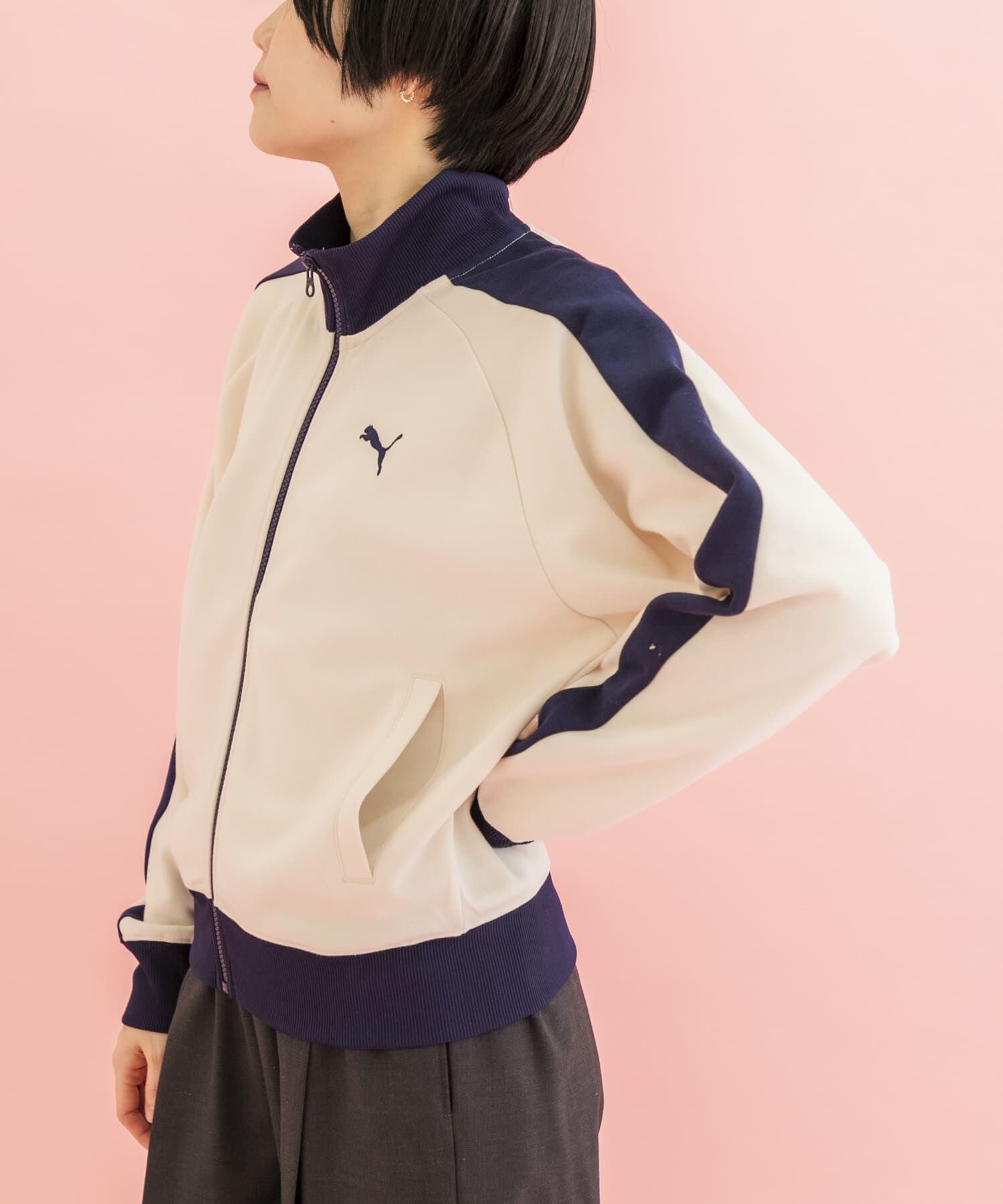 URBAN RESEARCH DOORS「『別注』PUMA&times;DOORS　T7 TRACK JACKET」|ノーカラーコート|