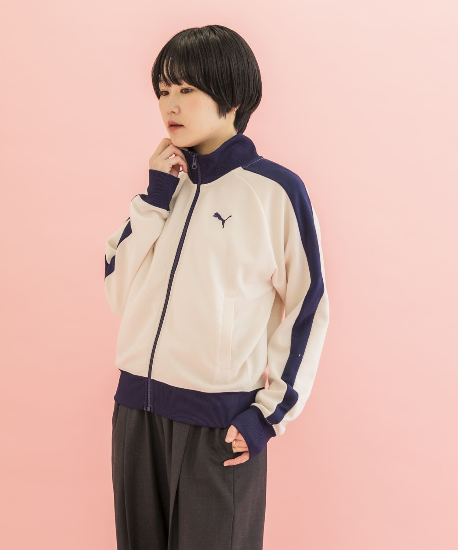 URBAN RESEARCH DOORS「『別注』PUMA&times;DOORS　T7 TRACK JACKET」|ノーカラーコート|
