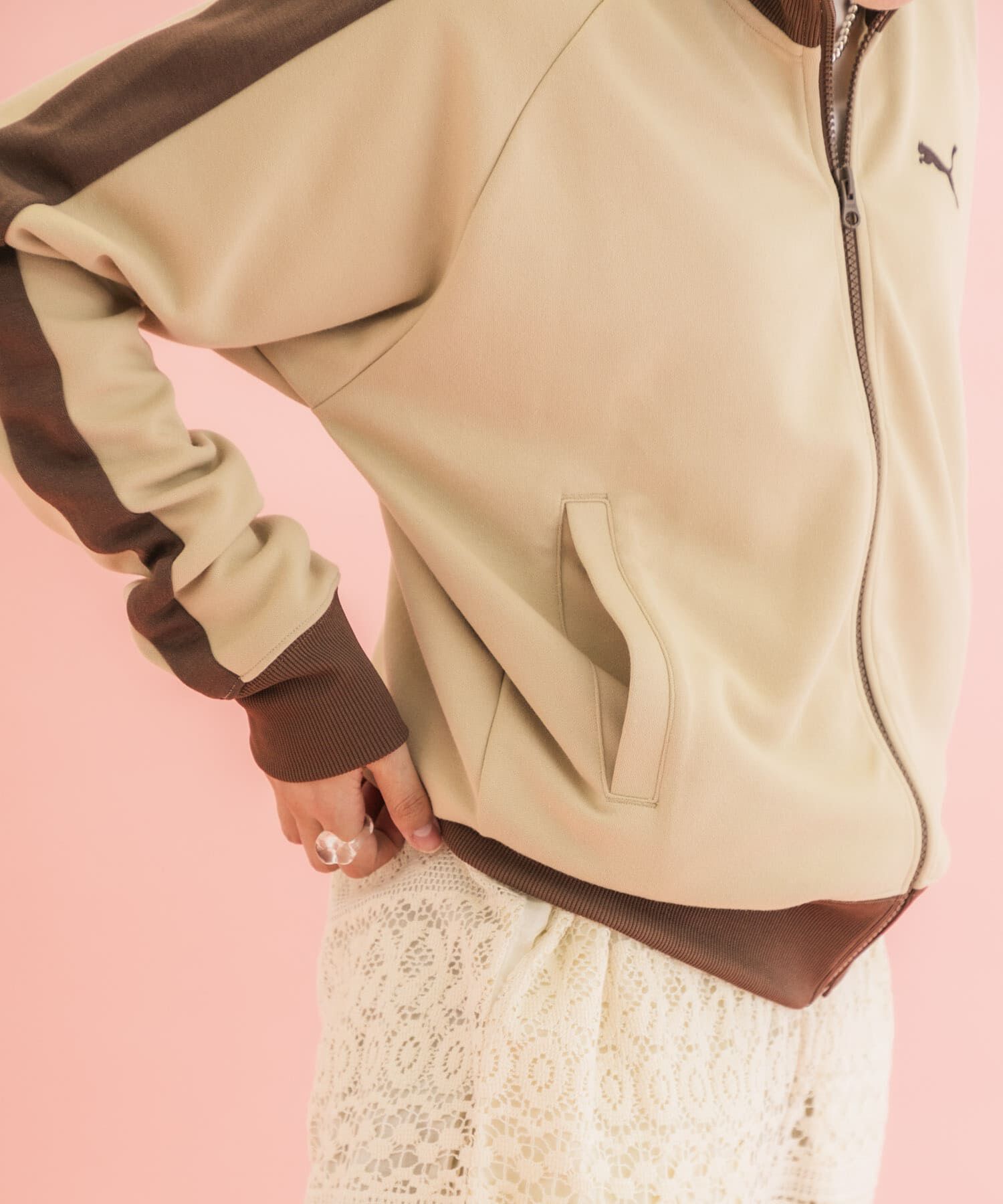 URBAN RESEARCH DOORS「『別注』PUMA&times;DOORS　T7 TRACK JACKET」|ノーカラーコート|