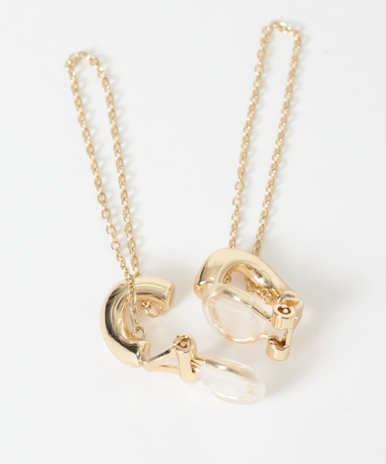 SMELLY「メタルニュアンスムーンチェーンイヤリング」|イヤリング|