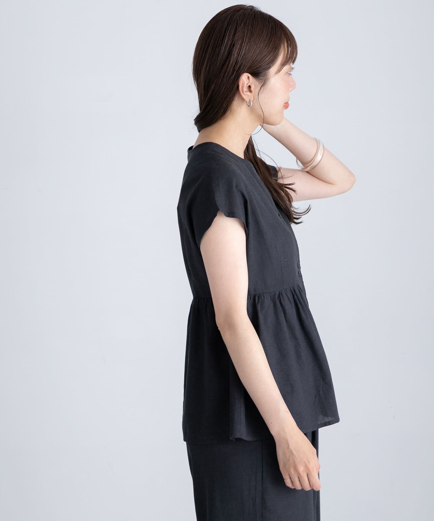 Sonny Label 「『WEB/一部店舗限定』リネン混ペプラムセットアップ」|ワンピース|