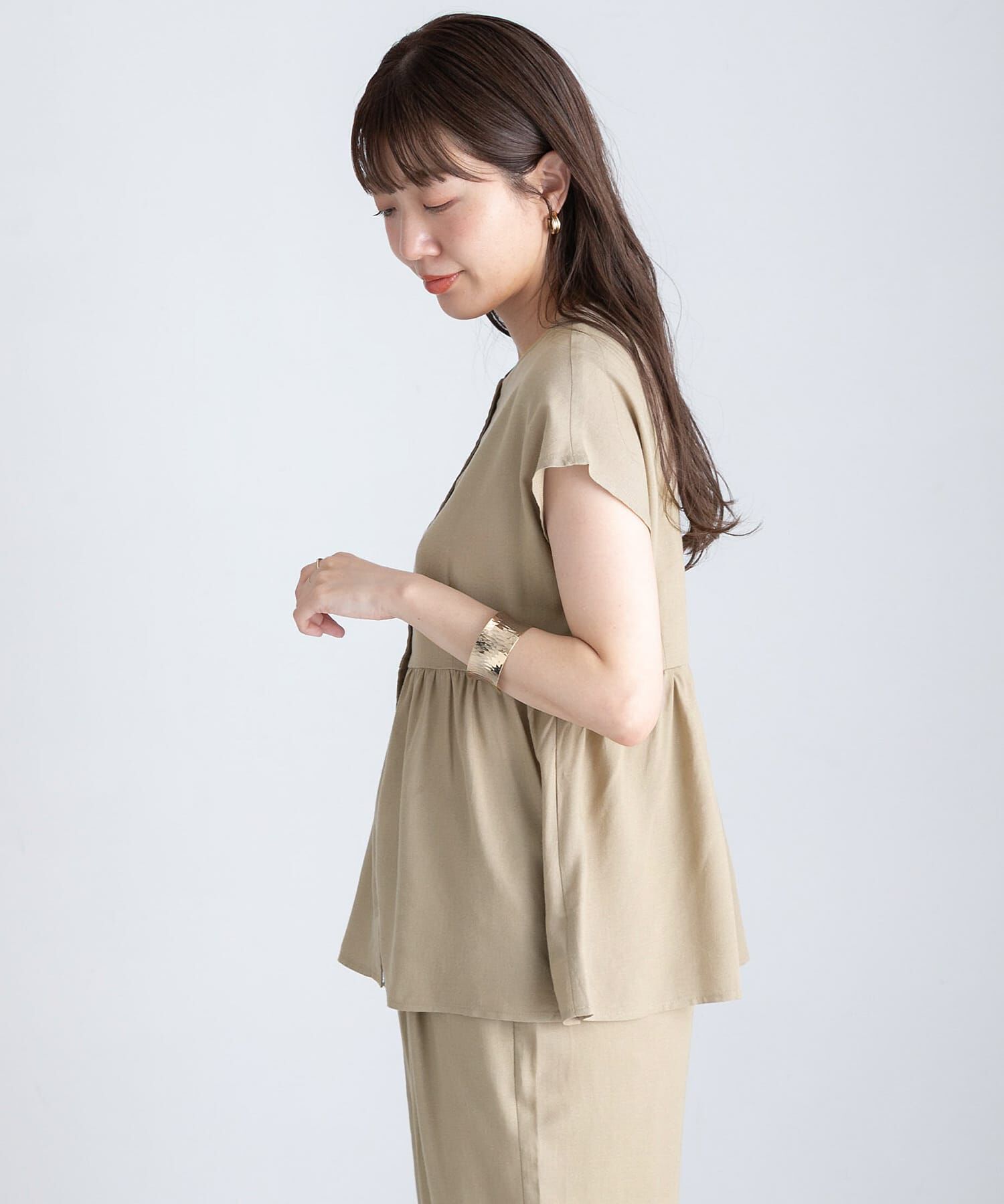 Sonny Label 「『WEB/一部店舗限定』リネン混ペプラムセットアップ」|ワンピース|