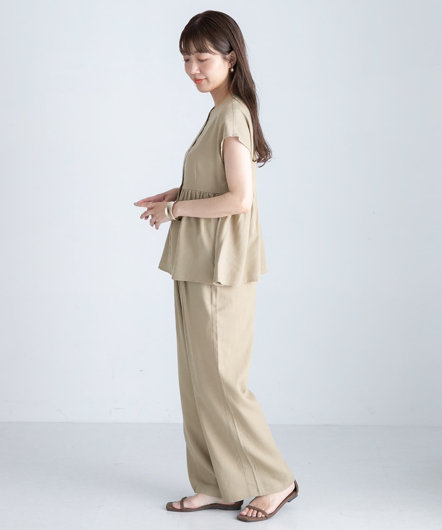 Sonny Label 「『WEB/一部店舗限定』リネン混ペプラムセットアップ」|ワンピース|