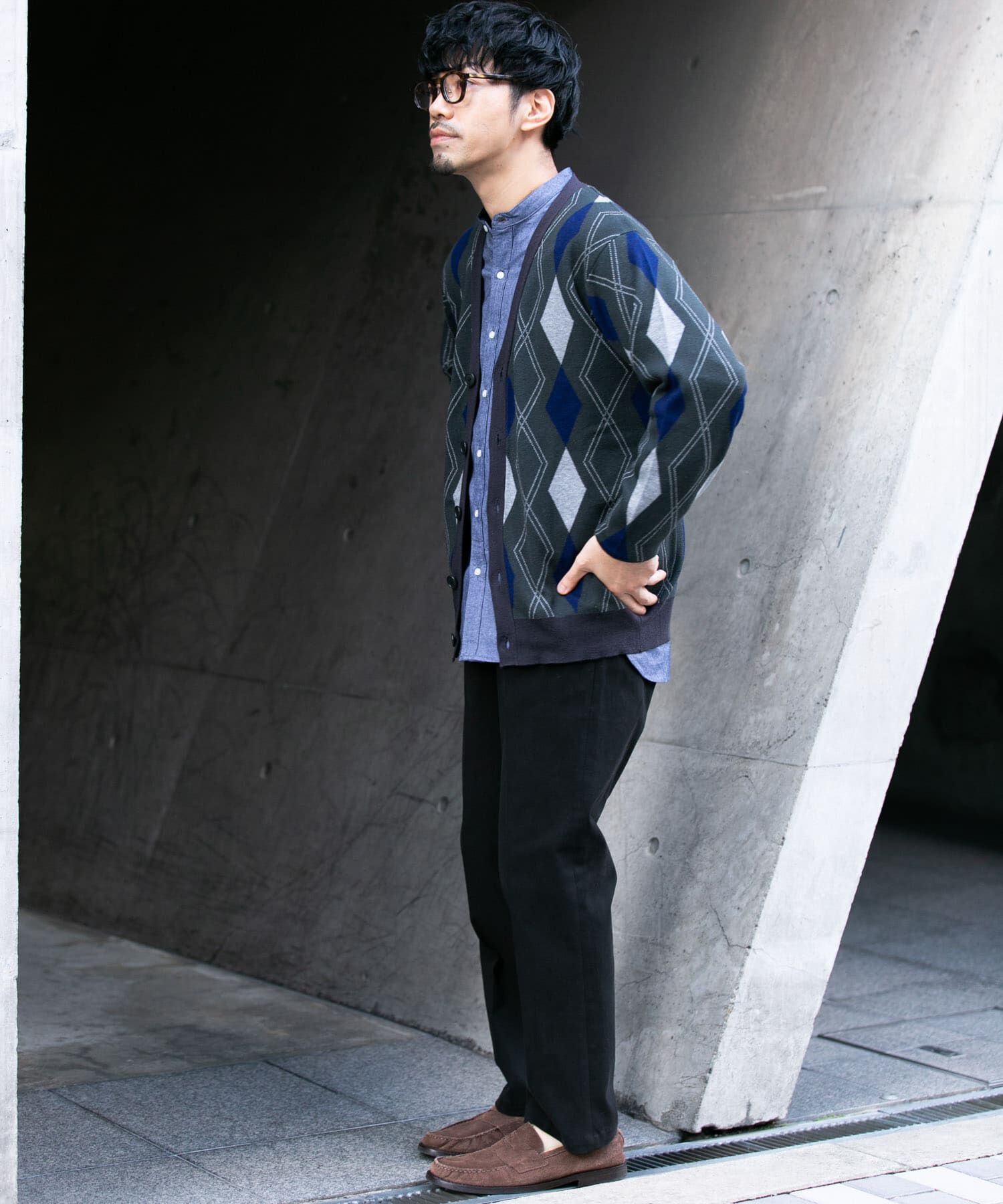 URBAN RESEARCH ROSSO「『WEB限定』アーガイルニットカーディガン」|カーディガン|