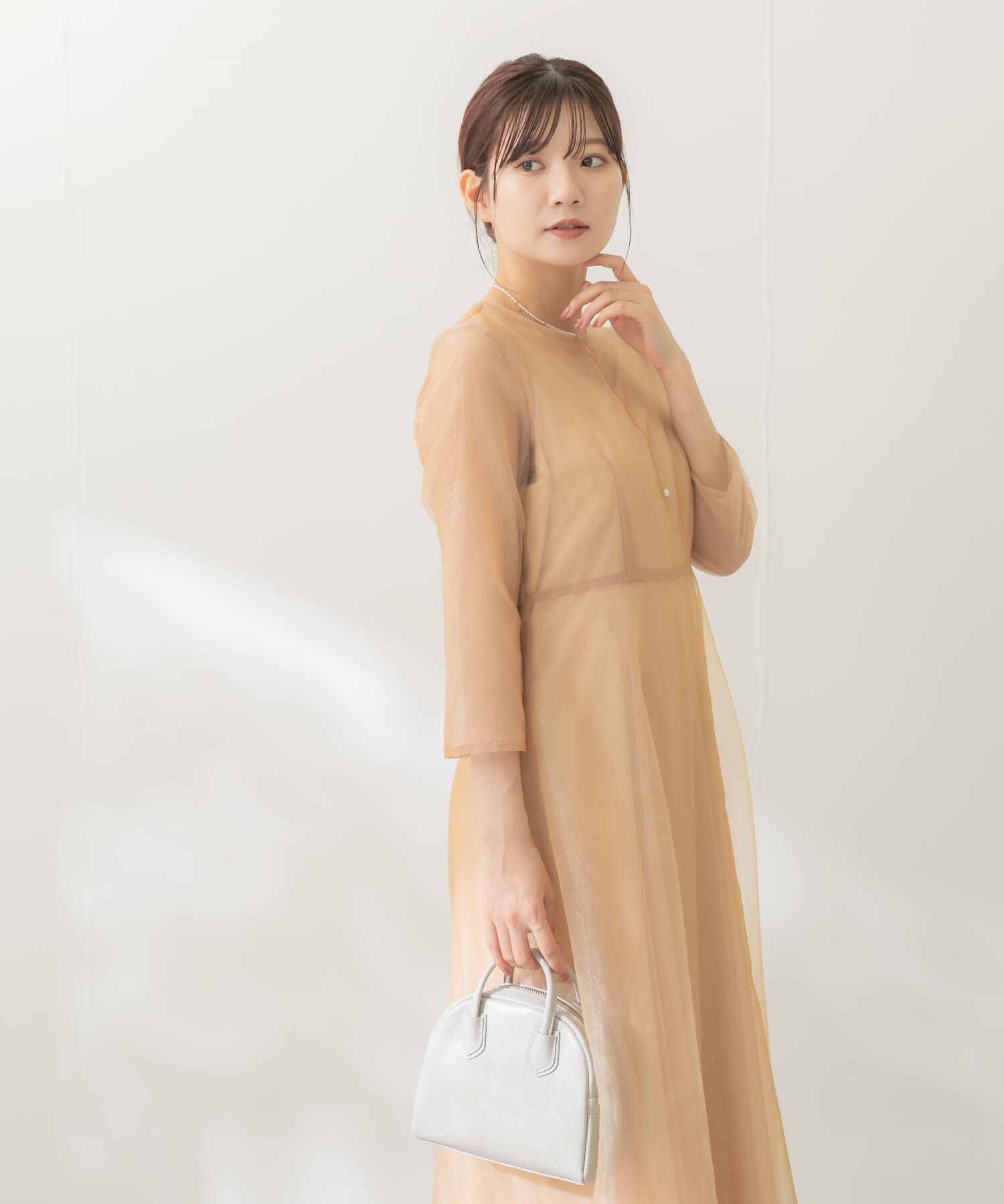 URBAN RESEARCH ROSSO「kaene　ラメミックスステッチレースドレス」|ワンピース|