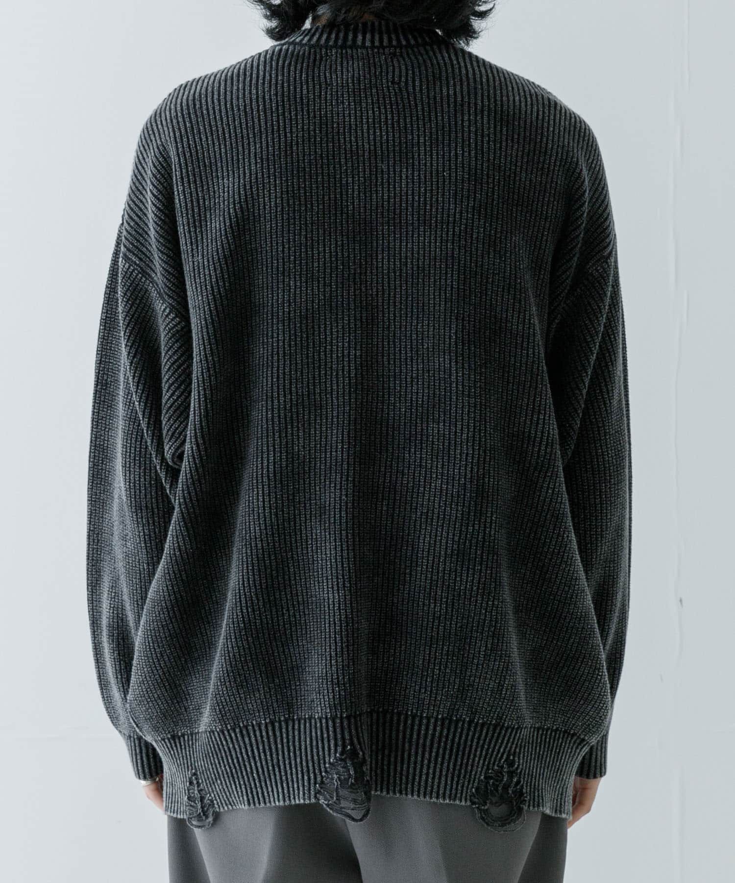 URBAN RESEARCH「URBAN RESEARCH iD　ストーンウォッシュダメージニット」|ニット・セーター|