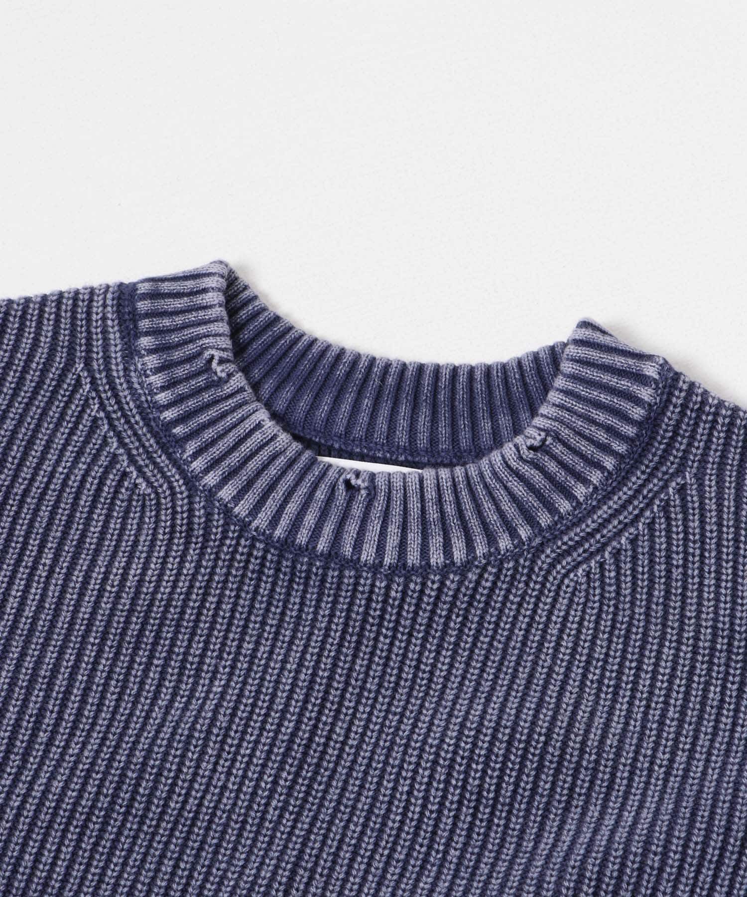 URBAN RESEARCH「URBAN RESEARCH iD　ストーンウォッシュダメージニット」|ニット・セーター|