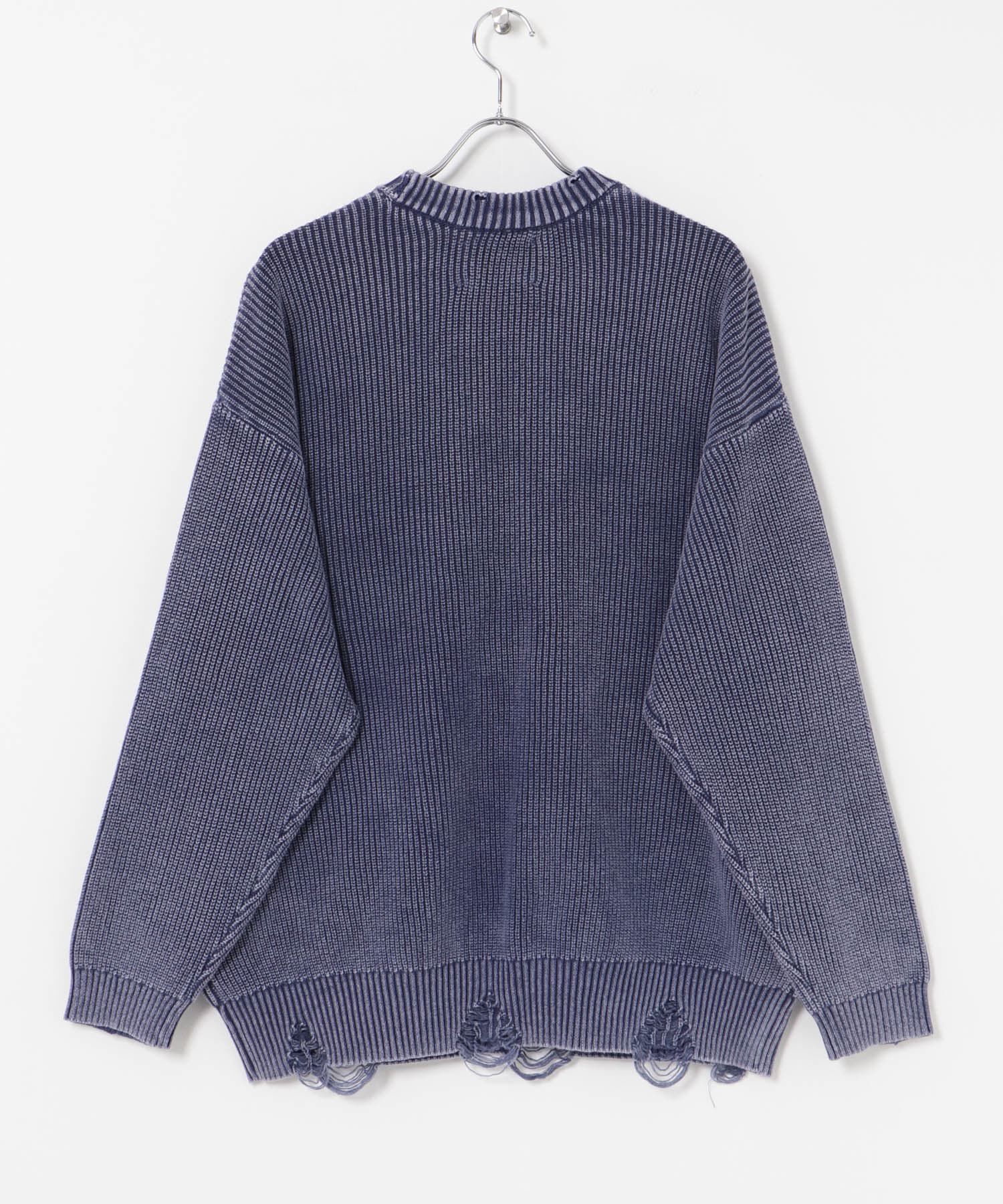 URBAN RESEARCH「URBAN RESEARCH iD　ストーンウォッシュダメージニット」|ニット・セーター|