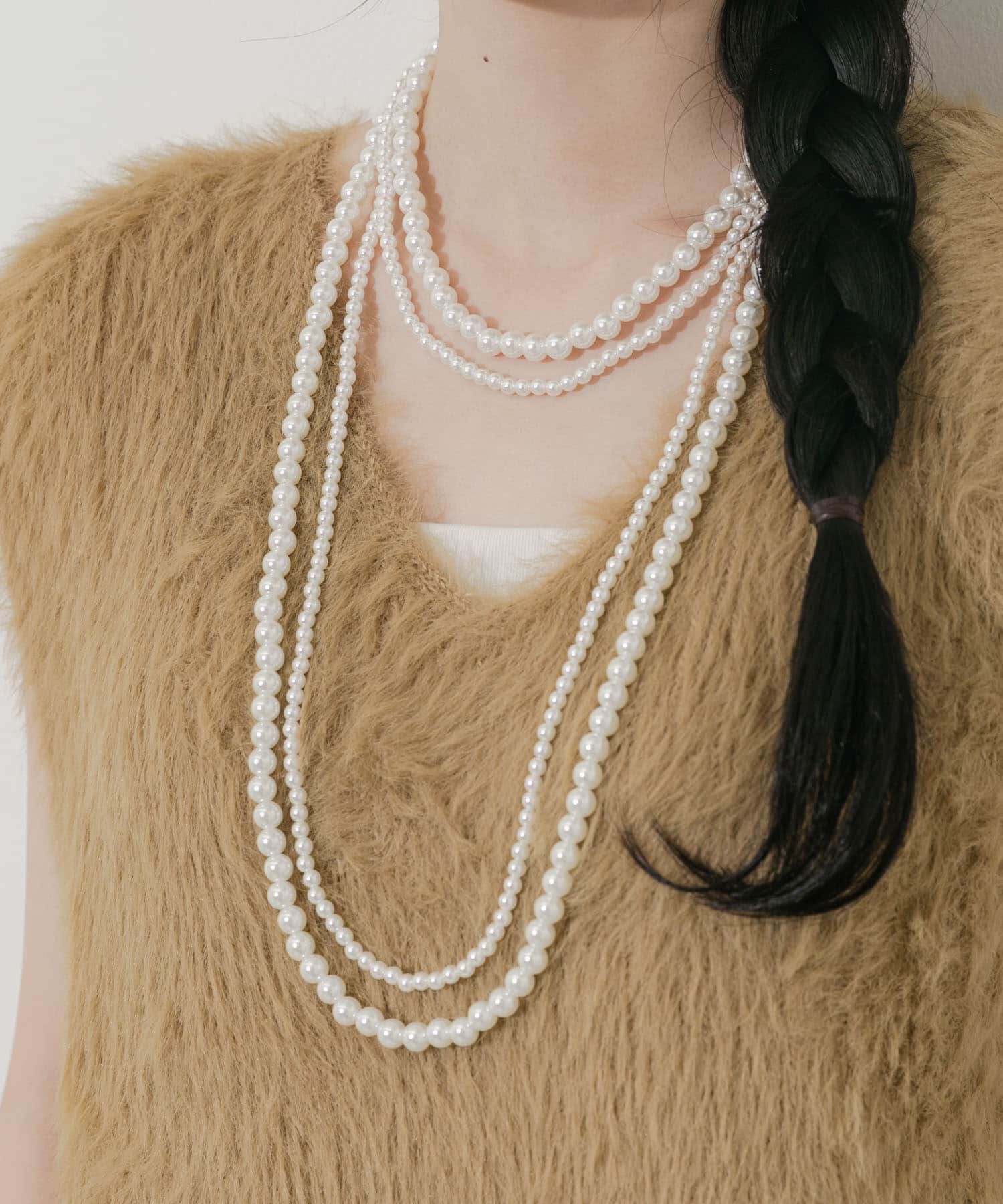 SMELLY「クワドプルパールネックレス」|ネックレス|