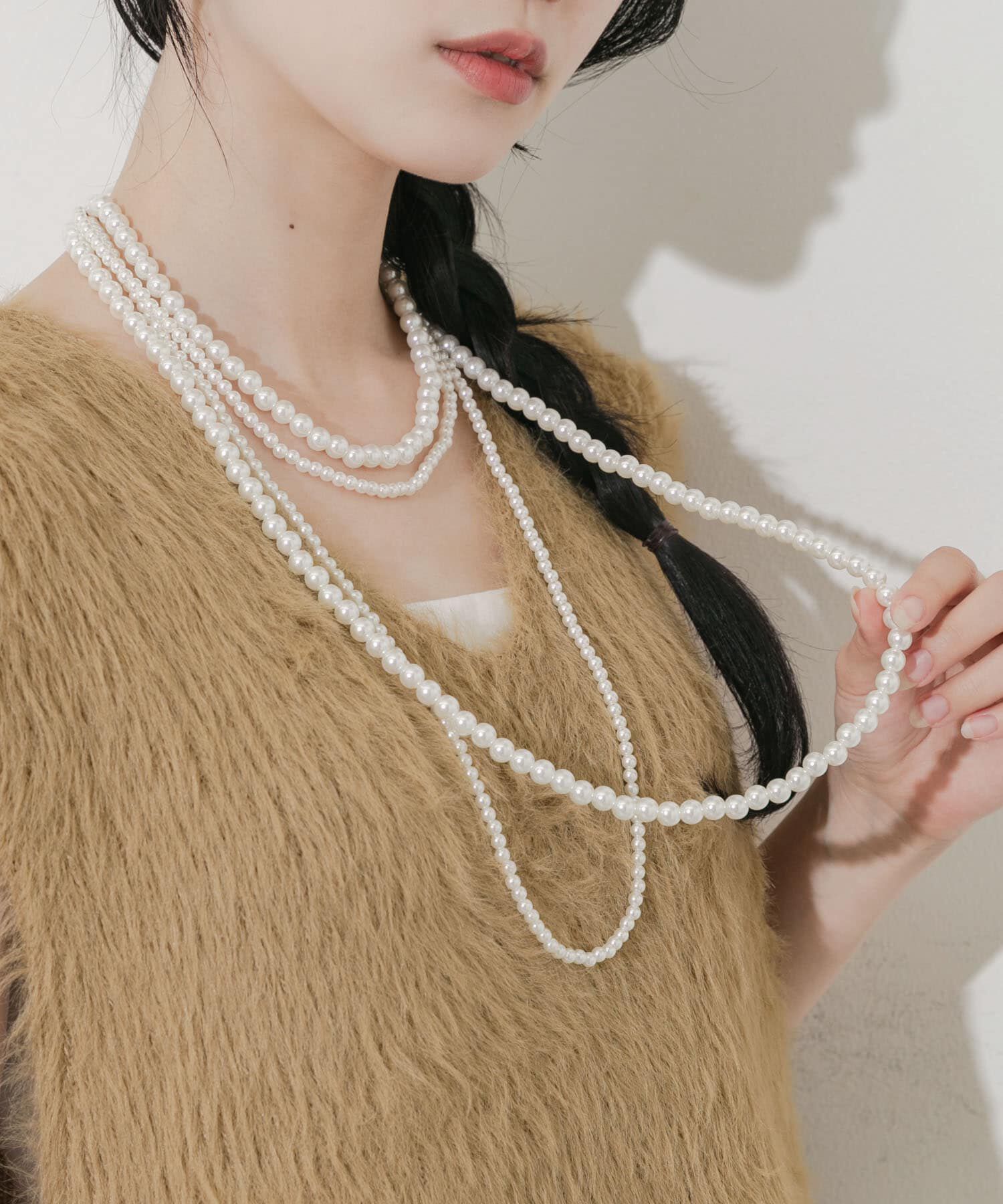 SMELLY「クワドプルパールネックレス」|ネックレス|