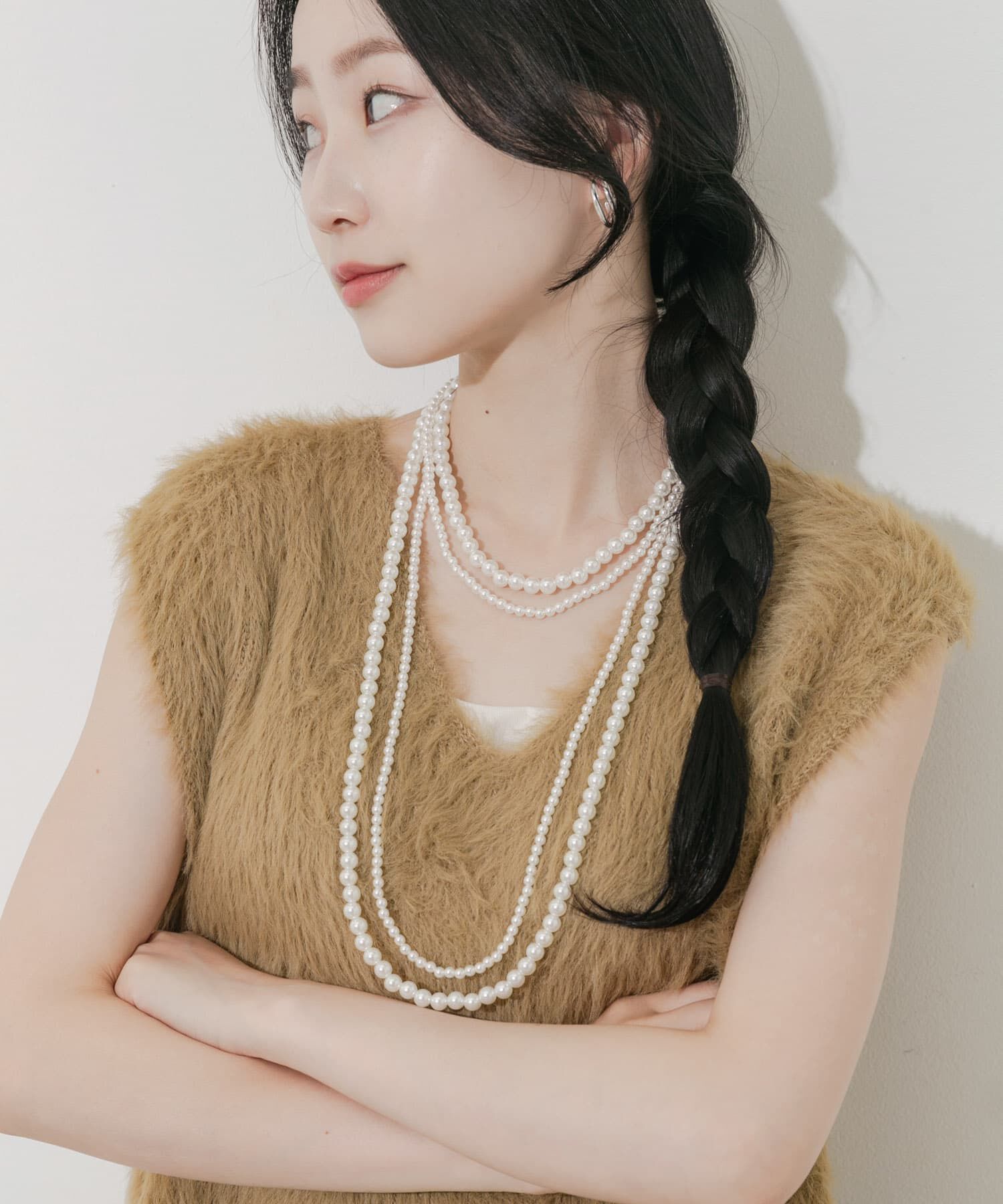 SMELLY「クワドプルパールネックレス」|ネックレス|