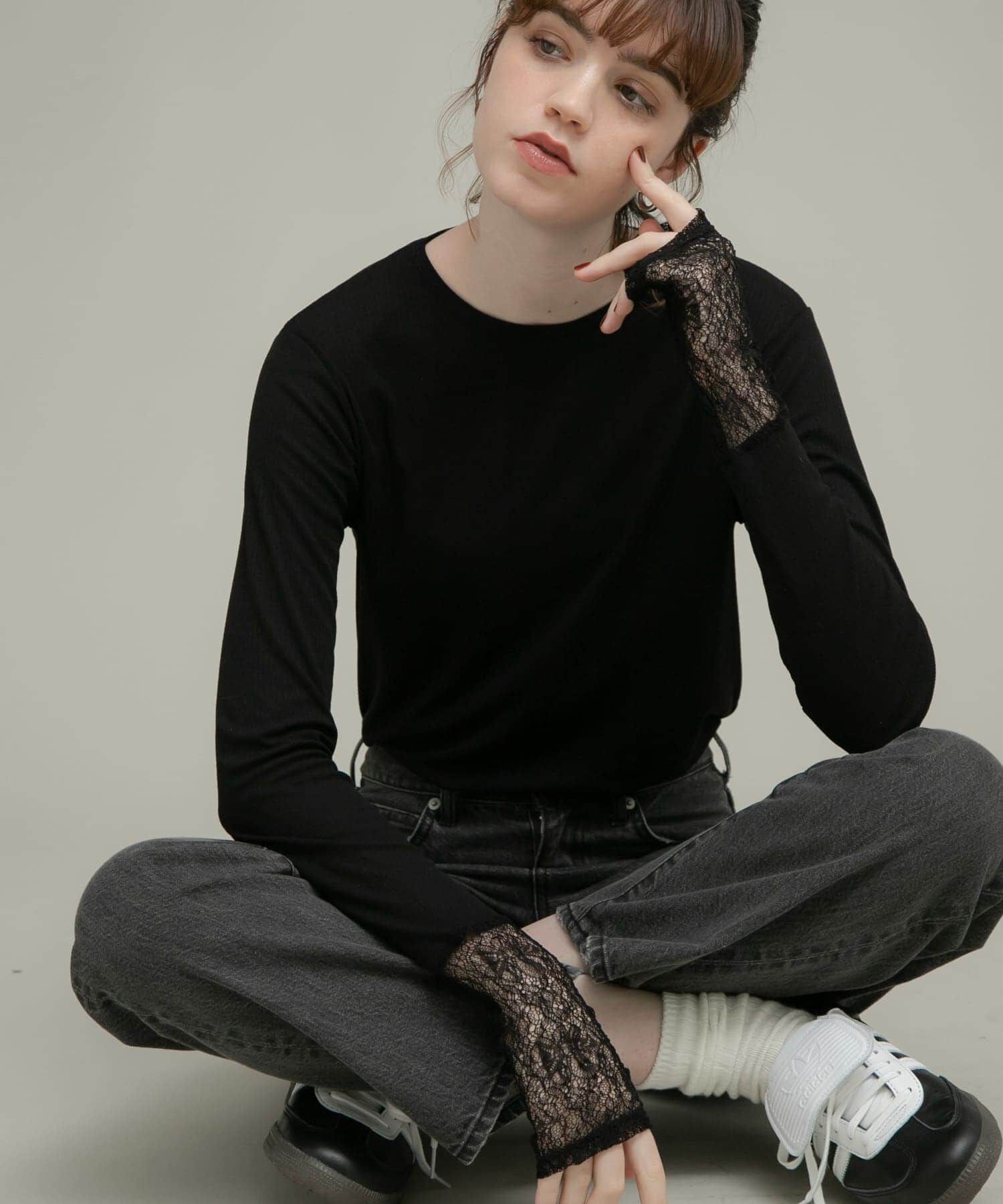 Sonny Label 「『WEB限定』レーススリーブレイヤードロングTシャツ」|Tシャツ・カットソー|