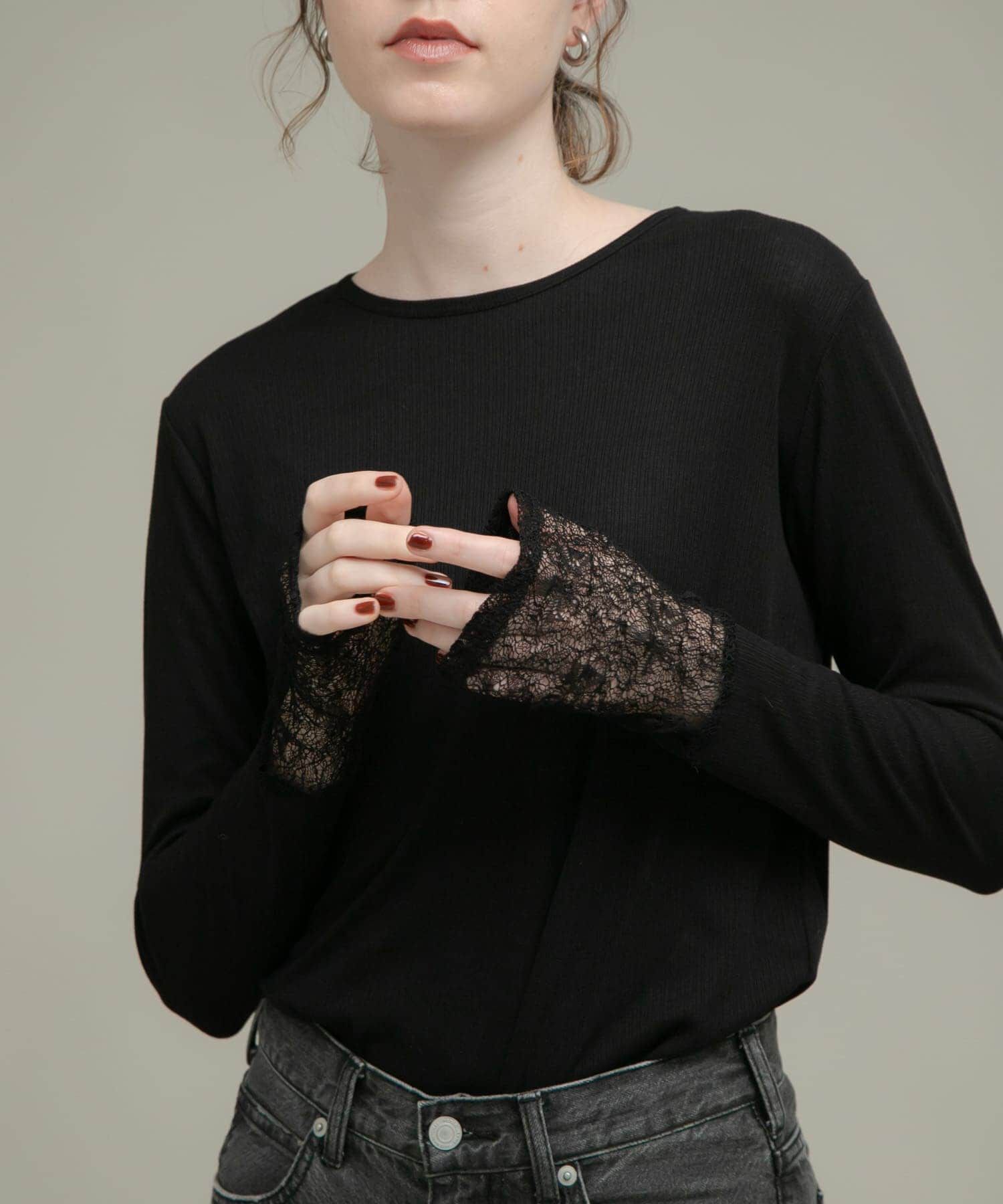 Sonny Label 「『WEB限定』レーススリーブレイヤードロングTシャツ」|Tシャツ・カットソー|