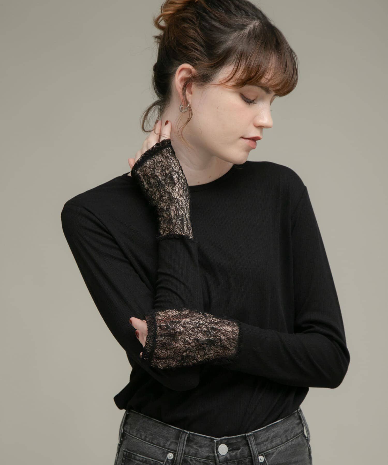 Sonny Label 「『WEB限定』レーススリーブレイヤードロングTシャツ」|Tシャツ・カットソー|