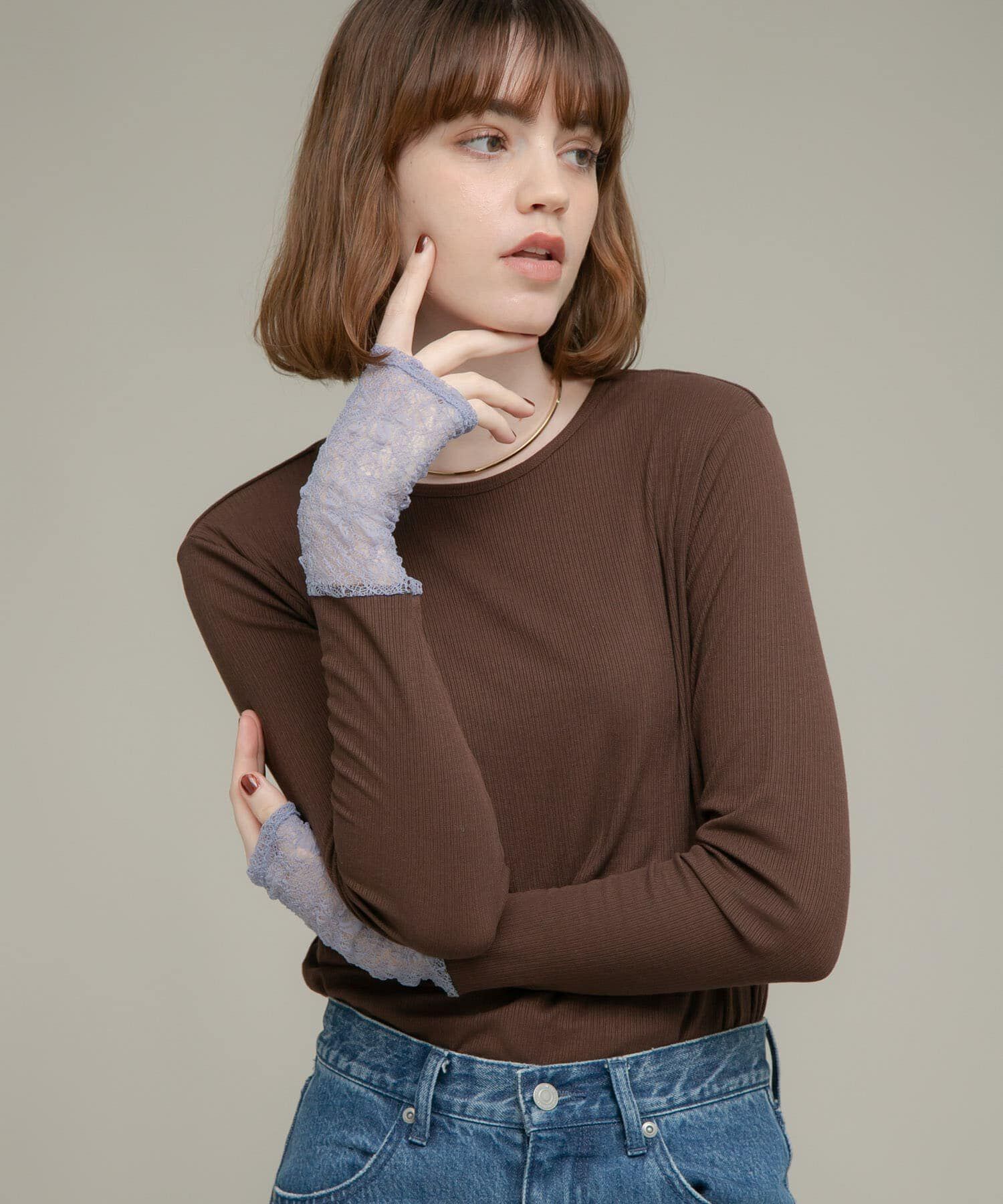Sonny Label 「『WEB限定』レーススリーブレイヤードロングTシャツ」|Tシャツ・カットソー|
