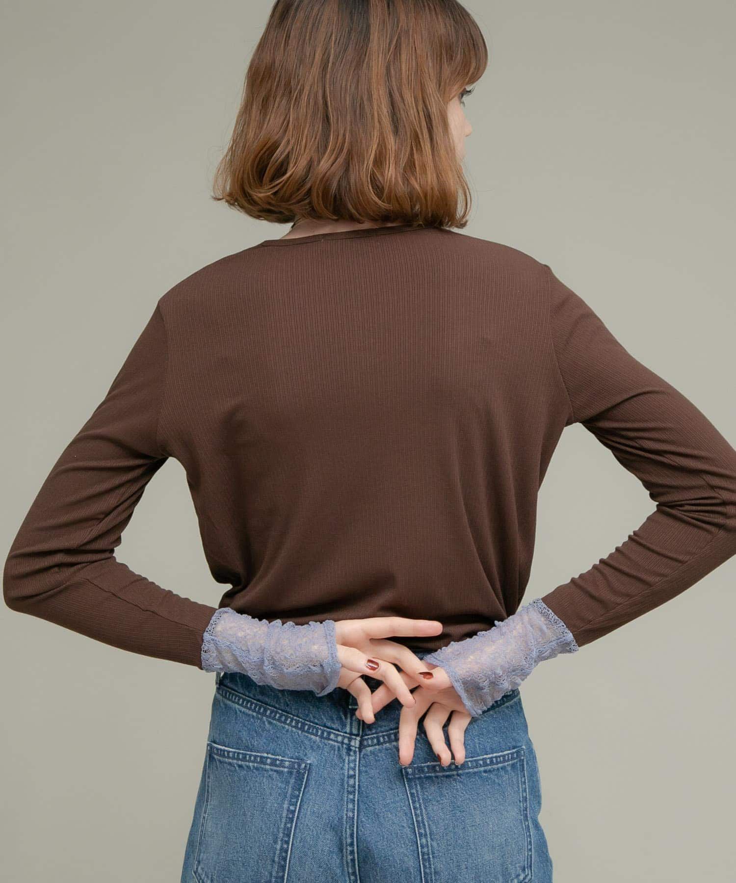 Sonny Label 「『WEB限定』レーススリーブレイヤードロングTシャツ」|Tシャツ・カットソー|