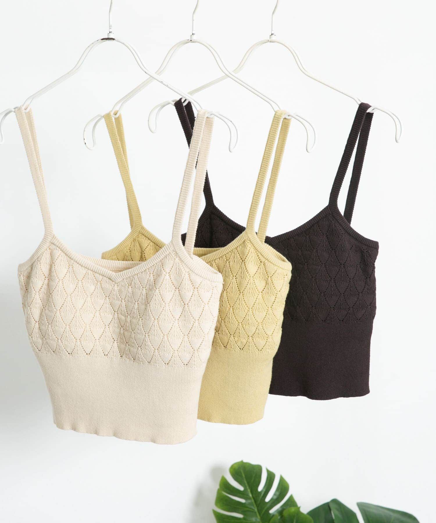  「カップ付きニットブラキャミソール」|キャミソール|