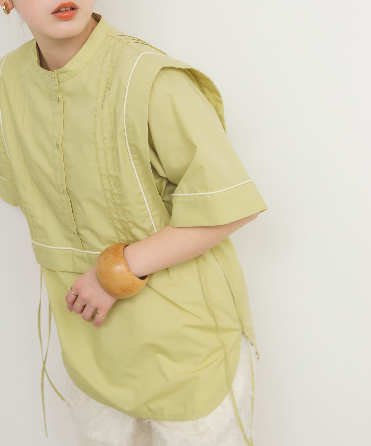  「パイピングレイヤードシャツ」|シャツ・ブラウス|