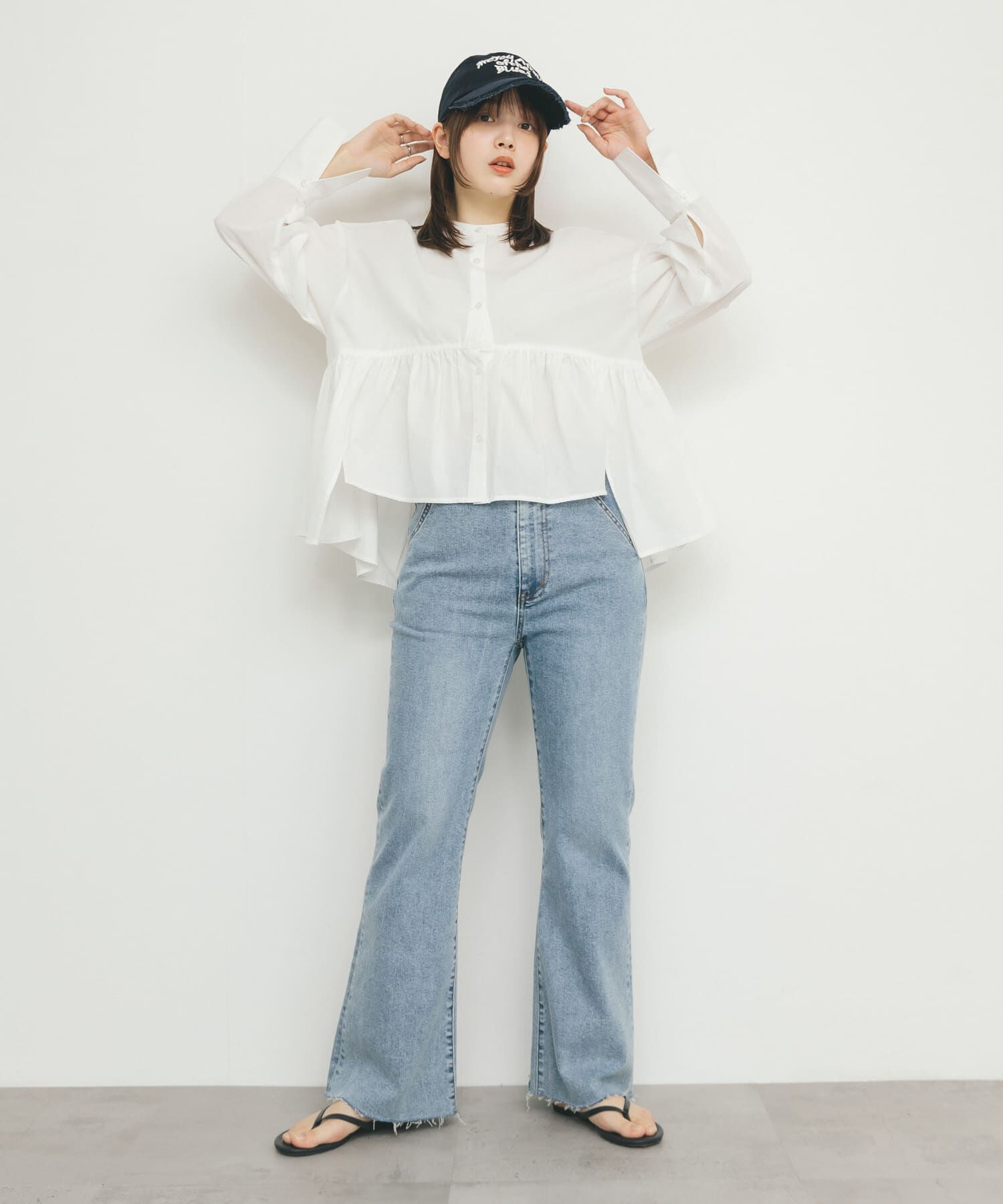  「『34サイズ/低身長向けも展開』ストレッチフレアデニム」|デニム|